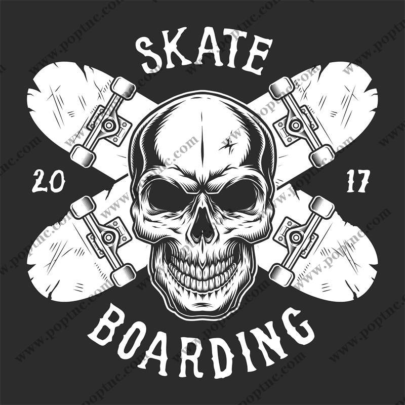 酷炫骷髅头图案裁片印花,打造个性服装