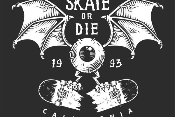 裁片印花潮流服装：加州滑板文化T恤
