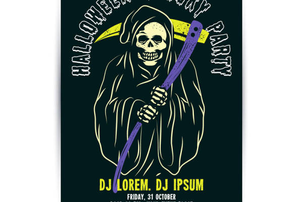 万圣节服装印花裁片,骷髅图案创意设计