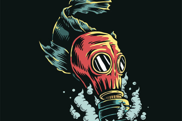 复古风气球鱼头裁片印花服装