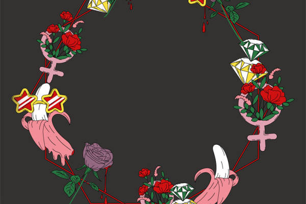 浪漫玫瑰花环裁片印花，打造个性服装