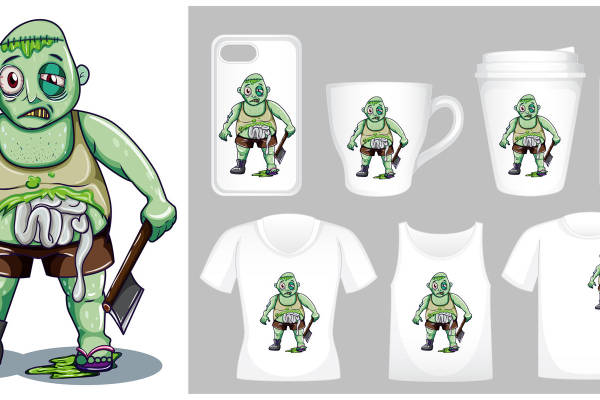 绿色僵尸裁片印花服装:趣味设计引领潮流