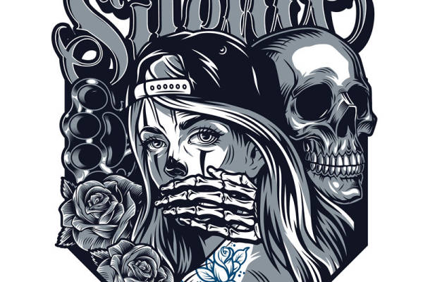 暗黑时尚裁片印花，彰显个性的服装设计