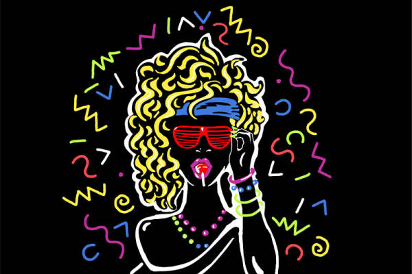 80年代复古风裁片印花服装，时尚个性必备