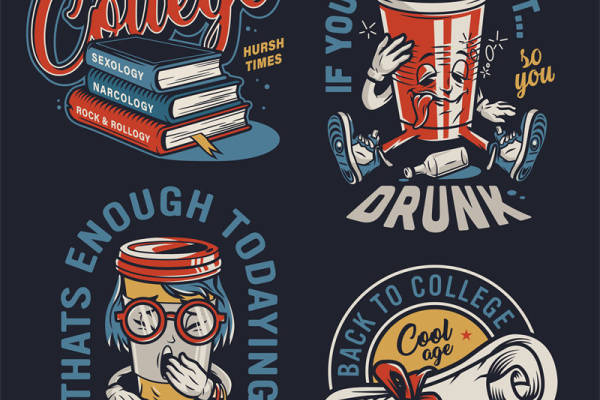 校园风裁片印花服装，时尚与学术并存