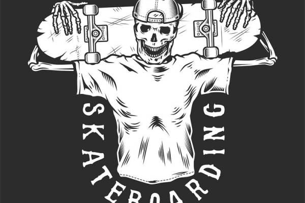 酷炫骷髅图案裁片印花，打造个性服装