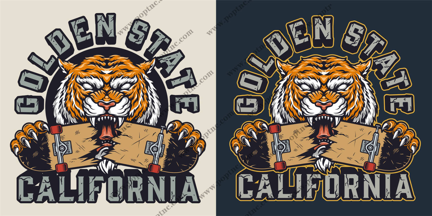 虎头图案裁片印花,打造个性服装