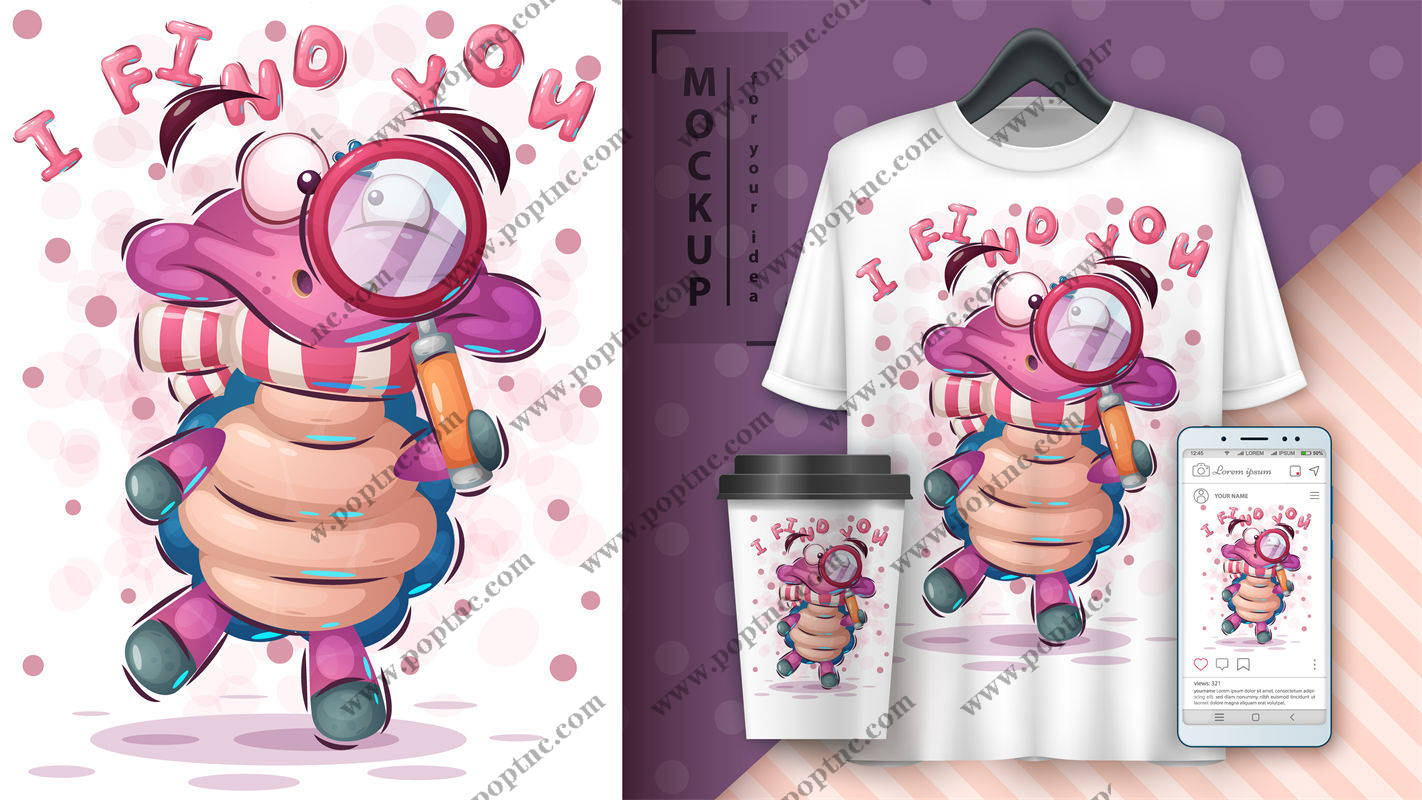 萌趣海螺寻你,服装印花新宠