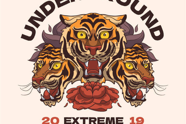 老虎图案服装印花：时尚裁片印花设计