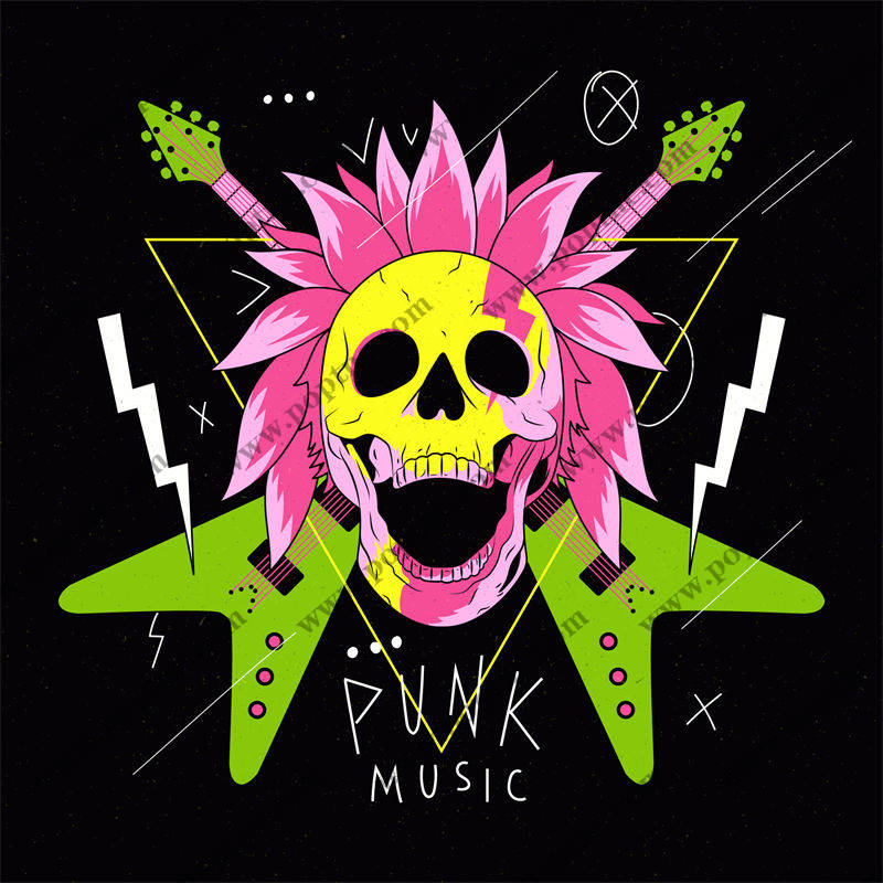 摇滚风裁片印花,个性服装印花定制