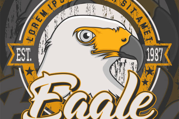 鹰头图案服装印花裁片，时尚潮流新选择