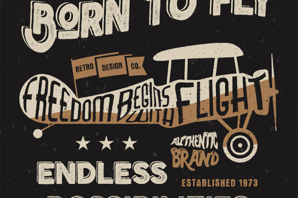 复古风裁片印花服装，自由飞翔的梦想