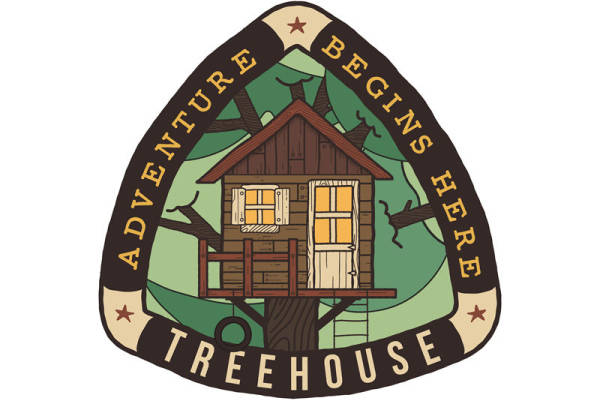 自然森林树屋主题裁片印花，打造个性服装