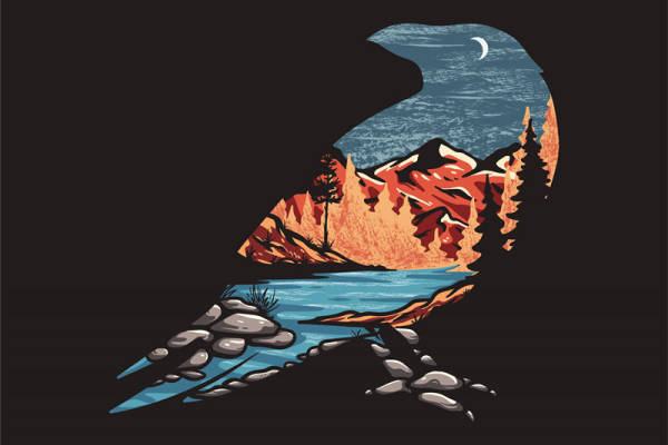 自然山河夜景裁片印花，打造独特服装魅力