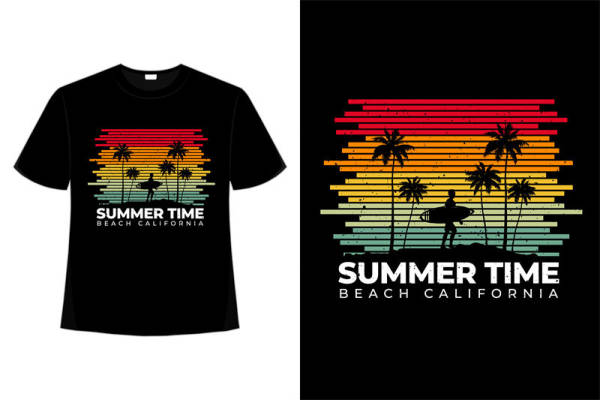 夏日海滩风情服装印花设计，裁片印花定制服务