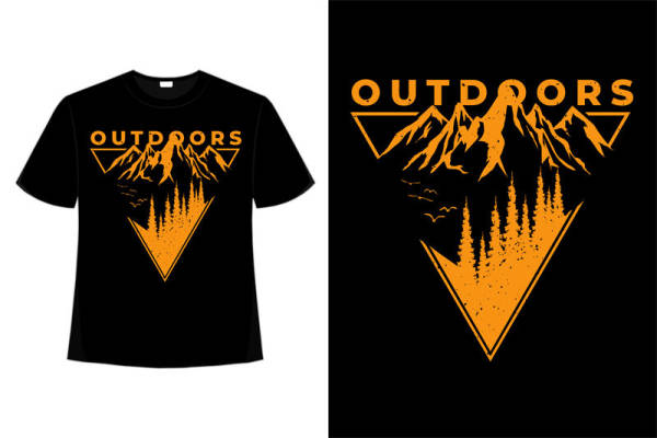 户外探险裁片印花T恤，时尚登山服装印花