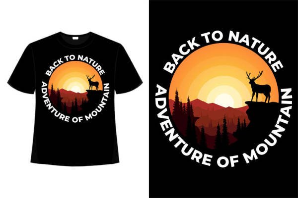 自然山林主题服装印花,回归自然的冒险之旅