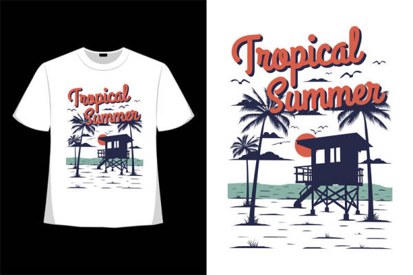 夏季热带风情服装印花，裁片印花设计