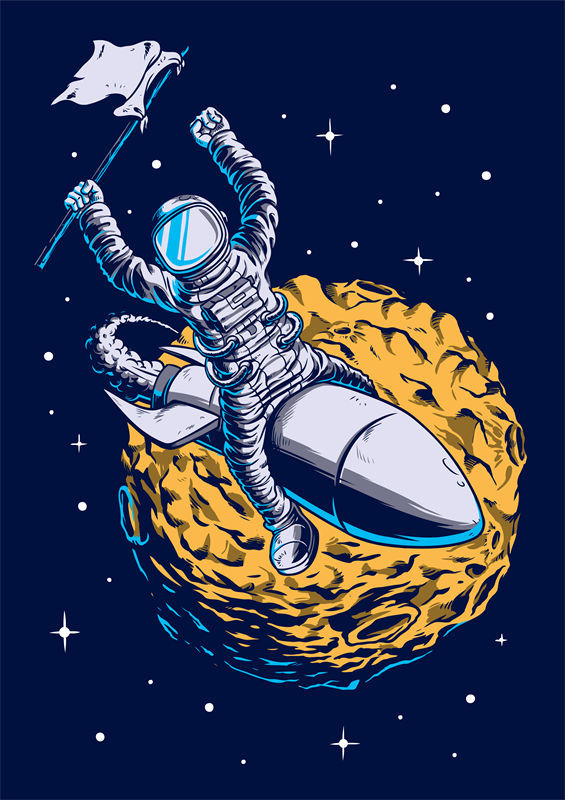 太空探险者：月球探险裁片印花服装