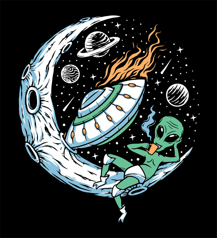 外星人与飞碟的宇宙冒险：创意裁片印花服装设计