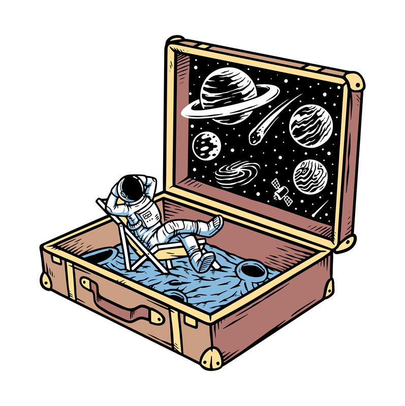 宇宙旅行者：裁片印花服装印花，探索无尽宇宙的浪漫