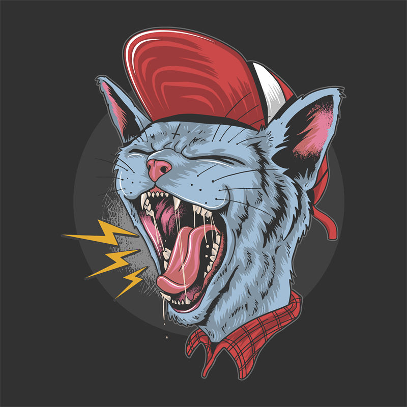 狂野猫头印花裁片：个性服装印花设计