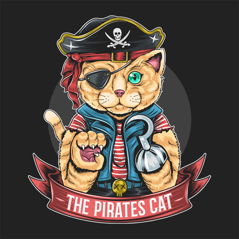 海盗猫裁片印花：个性时尚服装印花设计