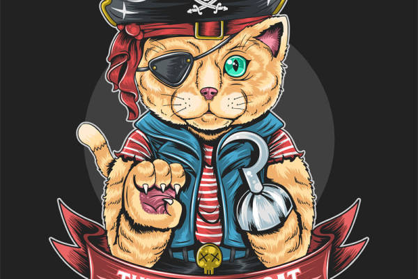 海盗猫裁片印花：个性时尚服装印花设计