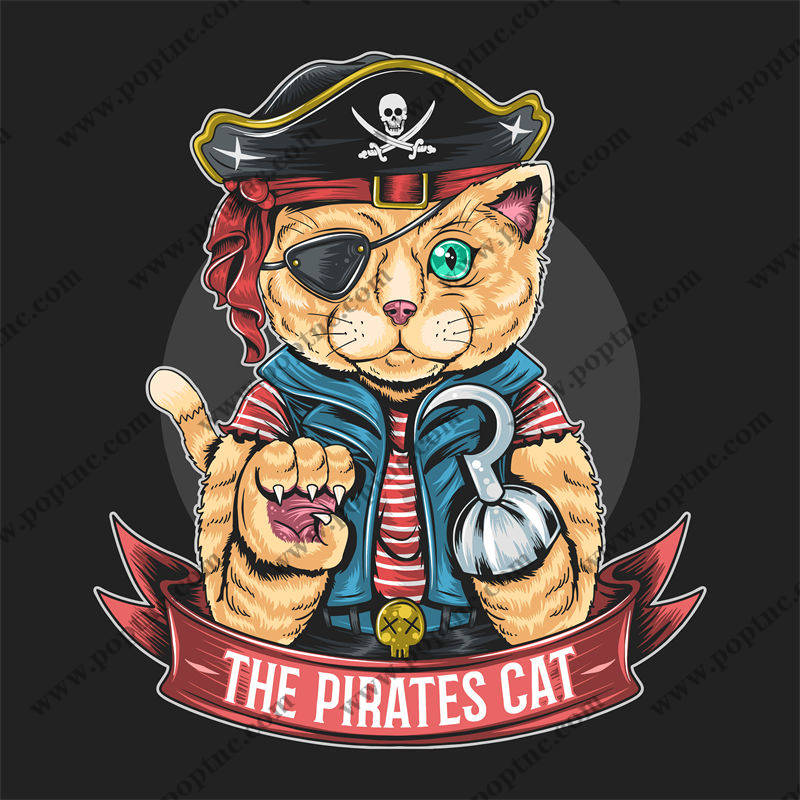 海盗猫裁片印花:个性时尚服装印花设计