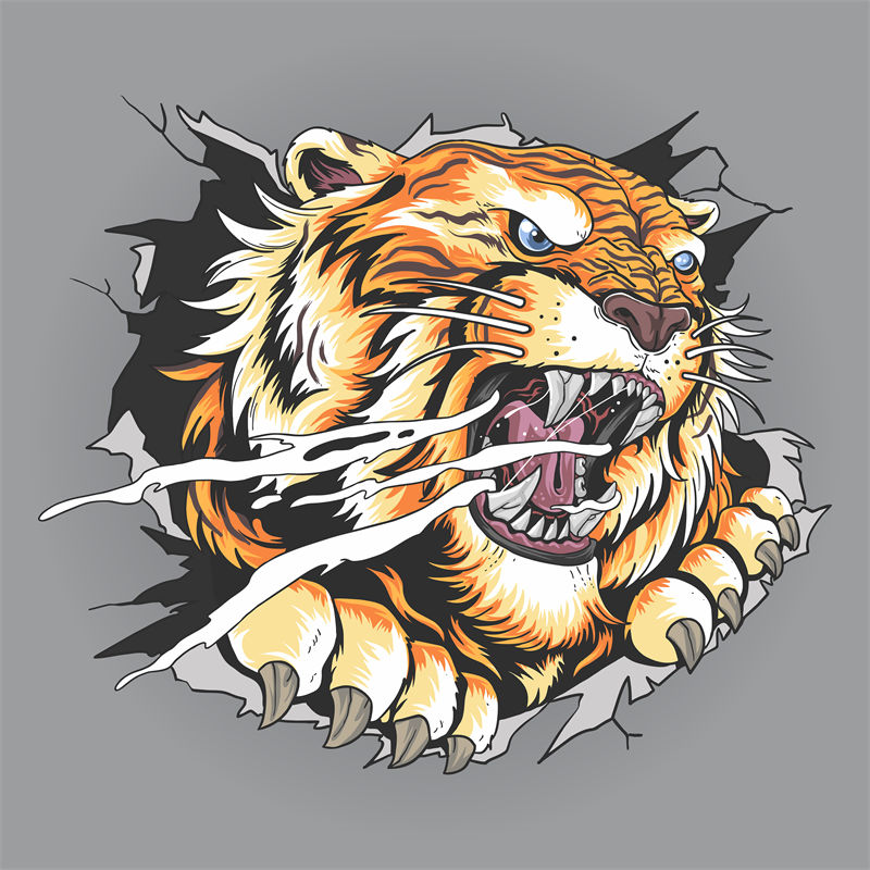 破壁而出的猛虎：裁片印花服装设计