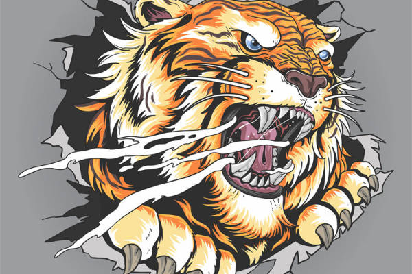 破壁而出的猛虎：裁片印花服装设计