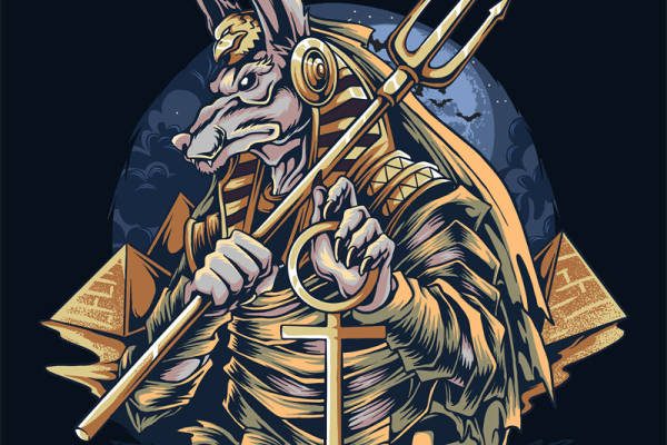 古埃及神话狼神阿努比斯裁片印花服装