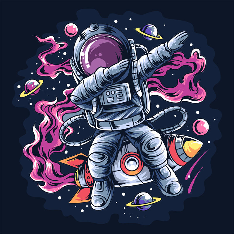 太空探险者：裁片印花服装印花设计