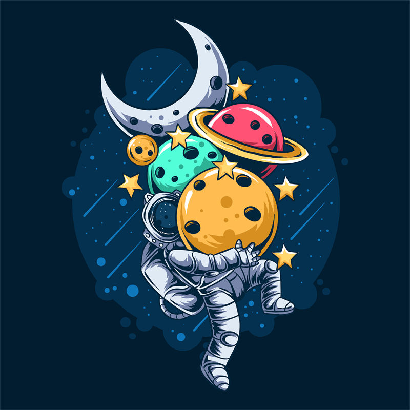 太空探险者：裁片印花服装印花设计