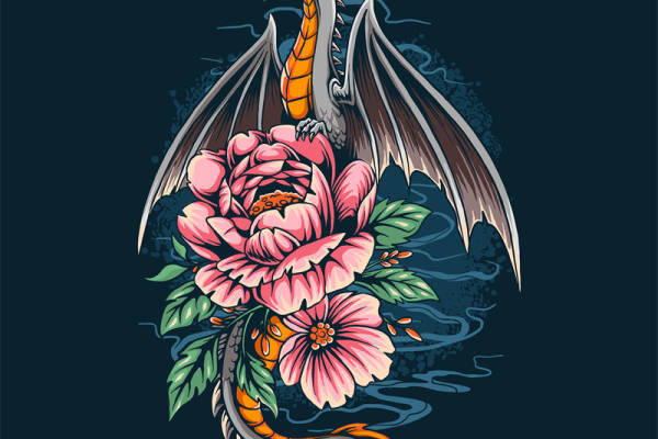 龙与花的和谐共舞：精致裁片印花服装