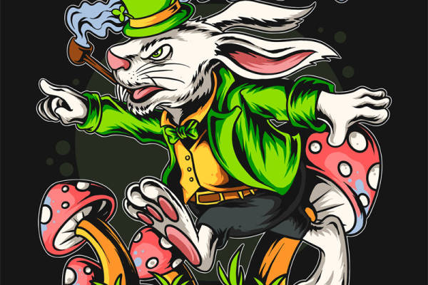 疯狂兔子与蘑菇：独特裁片印花服装设计