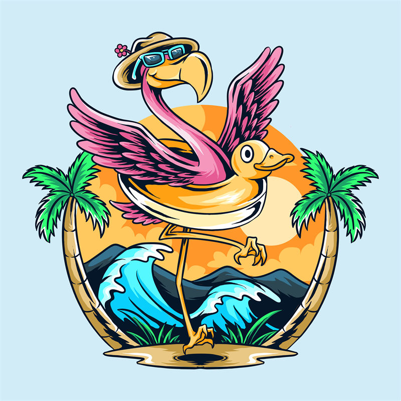 夏日海滩风情裁片印花服装设计