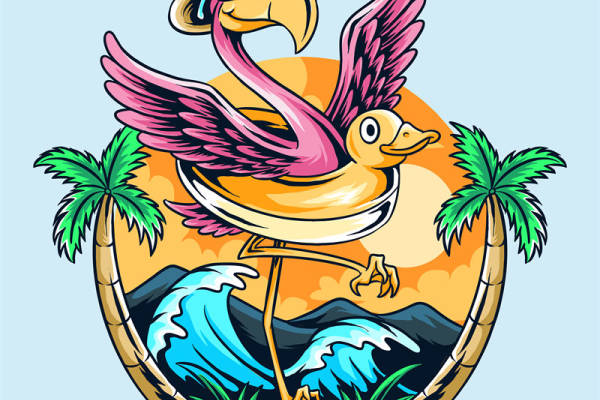 夏日海滩风情裁片印花服装设计