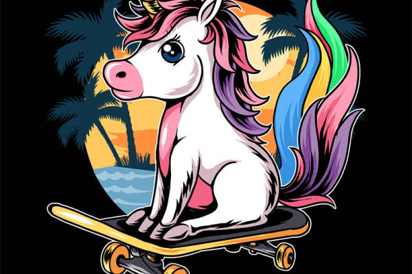 独角兽滑板梦:时尚裁片印花服装设计