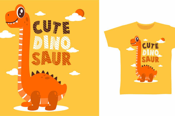 恐龙世界：可爱恐龙裁片印花服装设计