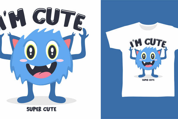 超萌蓝毛怪裁片印花，打造个性服装