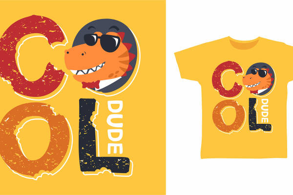 酷炫恐龙裁片印花：个性时尚服装印花设计