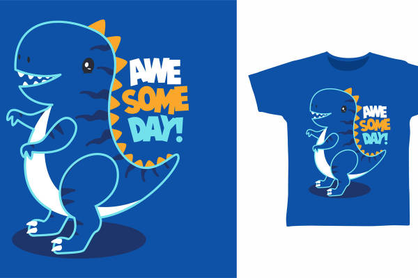 恐龙萌趣裁片印花，打造个性时尚服装