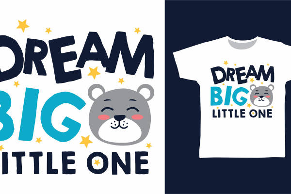 梦幻熊梦大梦小印花,儿童服装印花设计