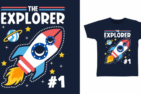 探索宇宙的裁片印花:火箭探险主题服装印花设计