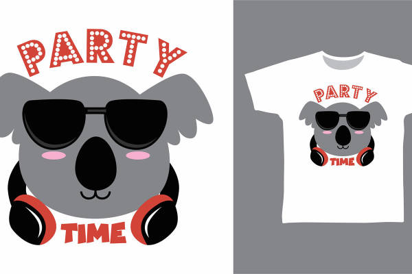 酷炫考拉头像裁片印花，打造个性时尚服装