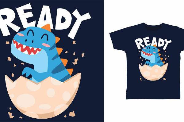 恐龙破壳而出：创意裁片印花设计，适合儿童服装印花