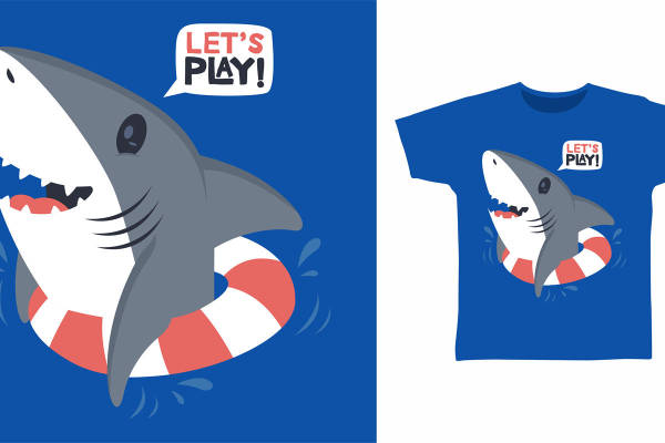 鲨鱼玩趣：儿童服装印花设计