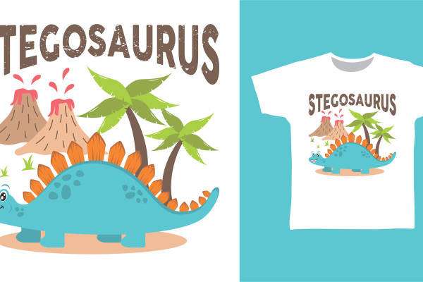 恐龙世界:可爱史前生物裁片印花服装设计