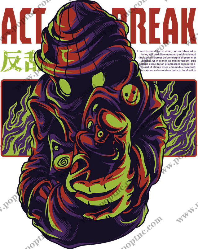 裁片印花:神秘火焰纹样服装印花设计